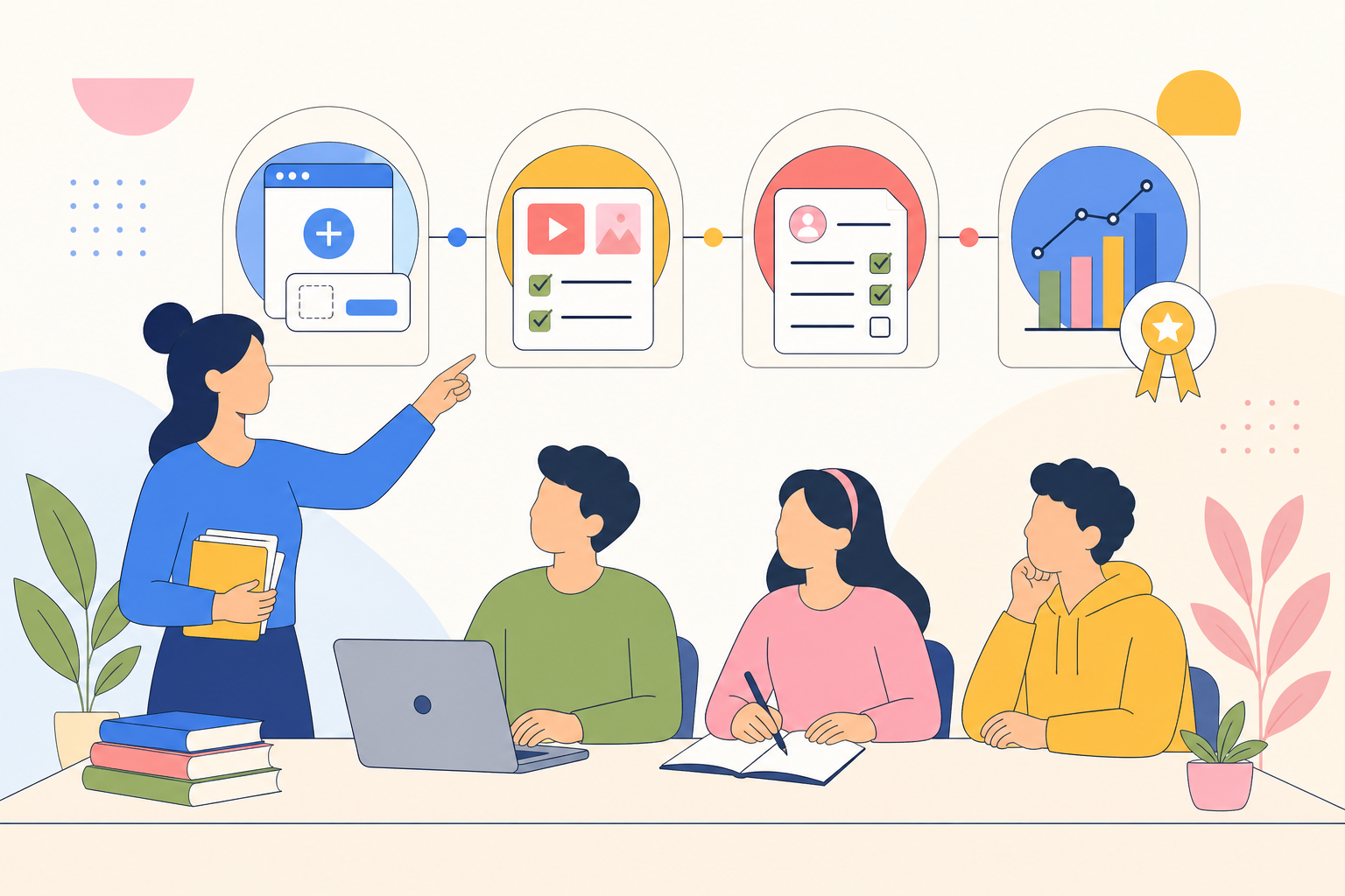 Quy trình tạo lớp, giao bài, chấm bài và xem báo cáo trên Samio
